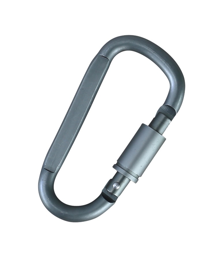 Gunmetal Grey Locking Carabiners - 8mm (Pair)