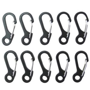 Paracord Carabiners Metal - 10 Pack - Black