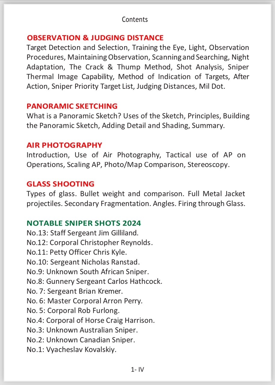 Sniper Pocket Book - 4th Edition